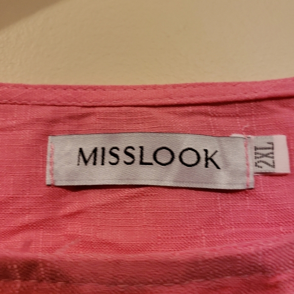 Misslook Womens  2XL Pink Long Sleeve Blouse - Picture 7 of 8